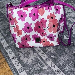 Dooney & Bourke Pink and Purple Floral Shoulder Bag